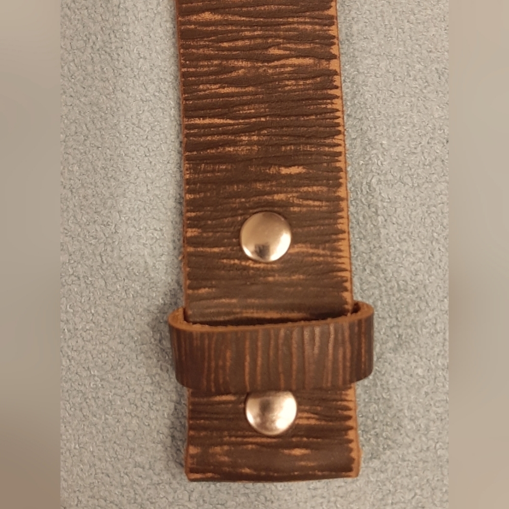 Brown Textured Leather Belt Strap